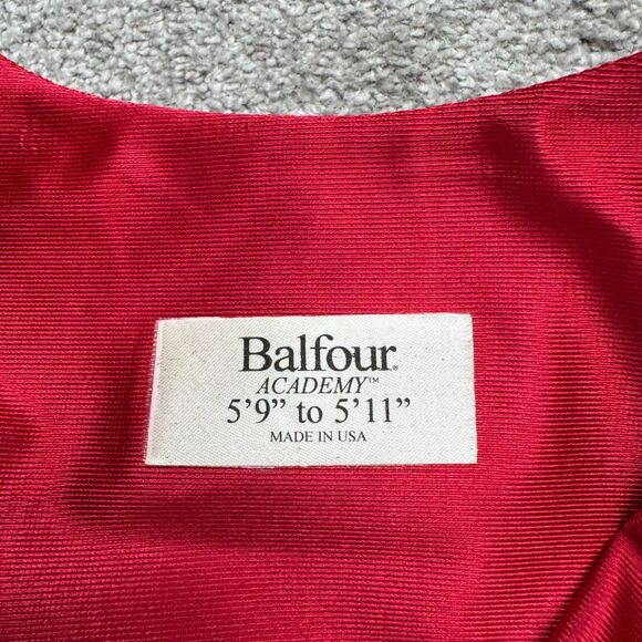 Balfour Academy Graduation Satin Robe Gown Unisex Adult Black Red 5'9 to 5'11 - Picture 4 of 12